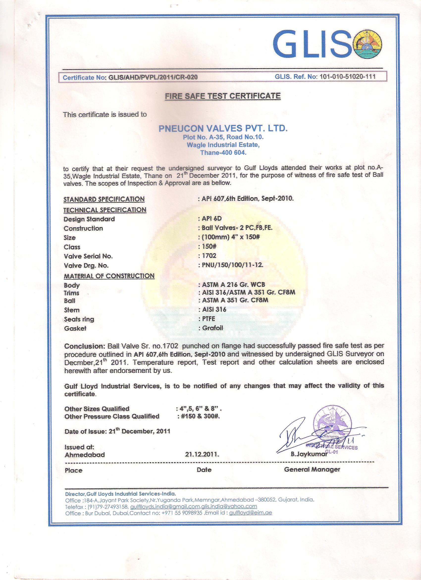 BIS Certificate